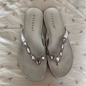 Pesaro Silver sandals with rhinestones